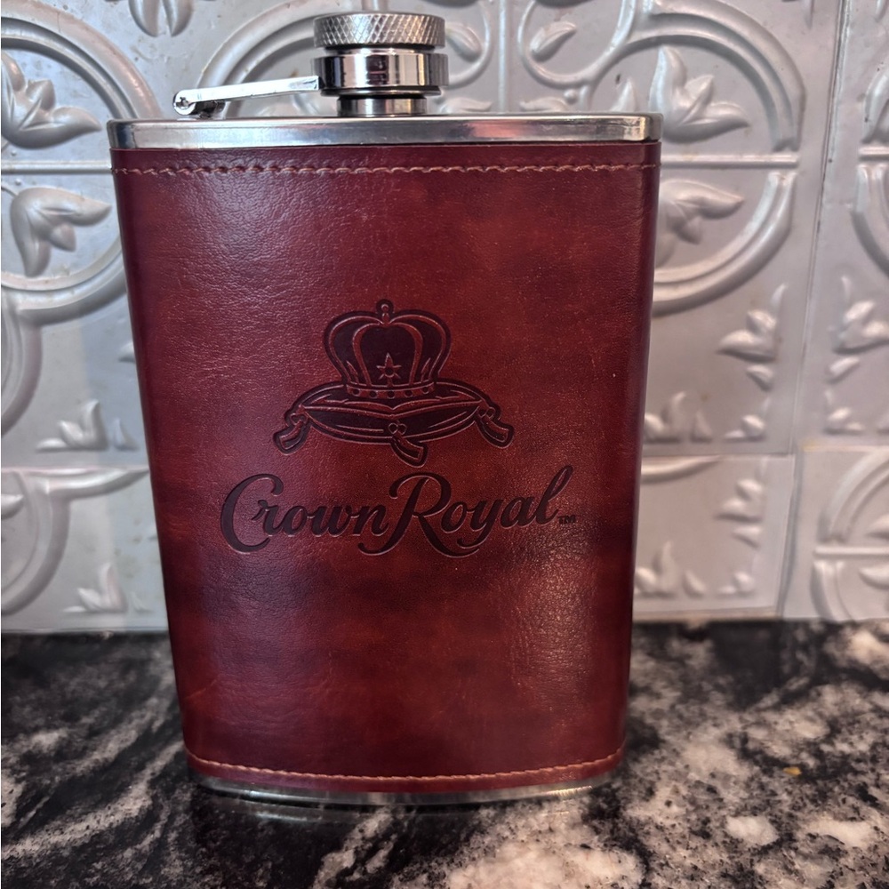 New Crown Royal Brown Flask 8oz